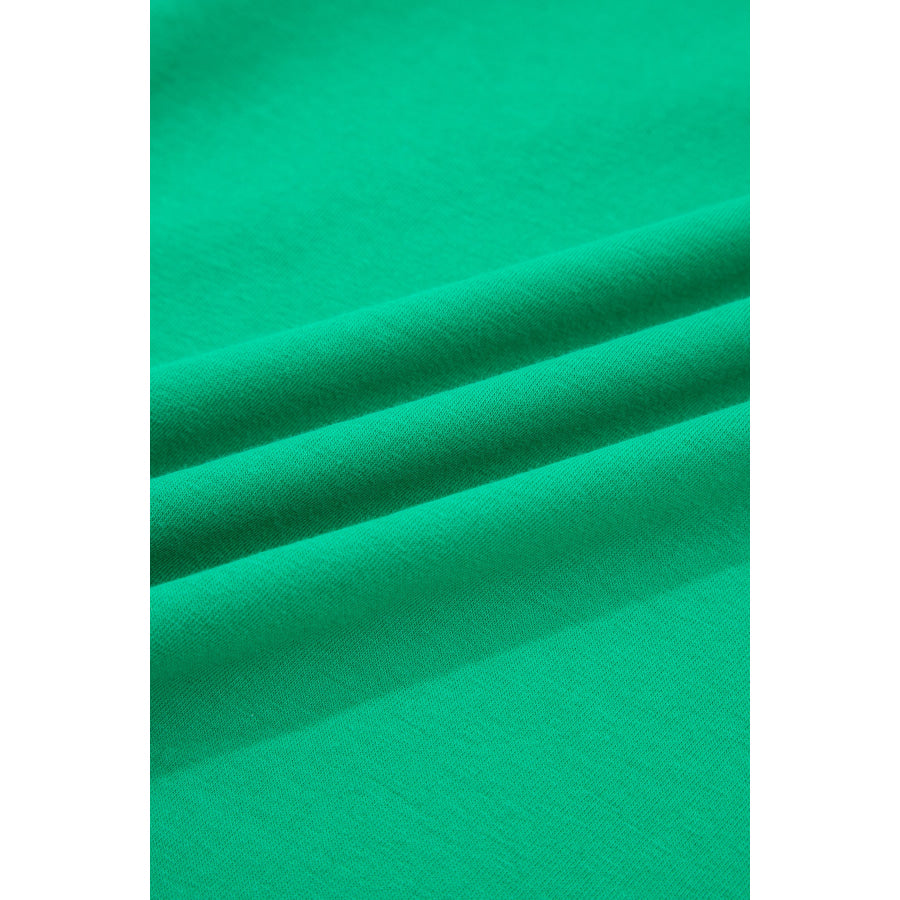 Dark Green Plus Size Button Front Ruffled Stripe Trim V Neck Flutter Sleeve Blouse Plus Size/Plus Size Tops/Plus Size Blouses & Shirts