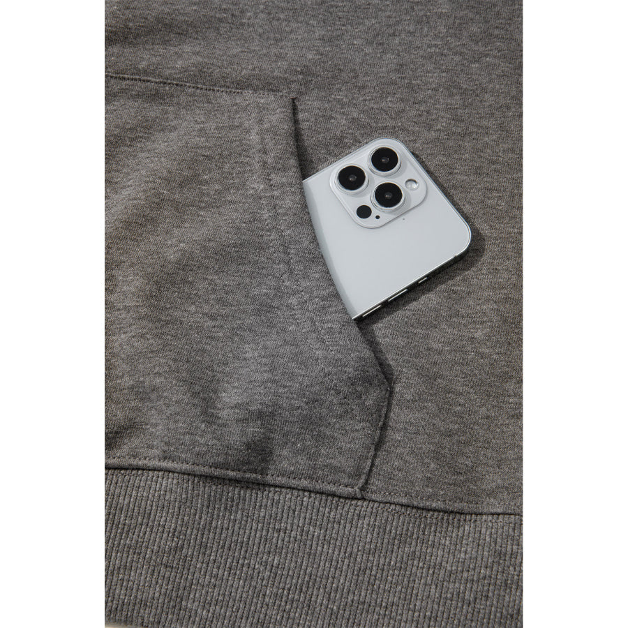 Dark Grey Cute Halloween Ghost Print Mineral Wash Oversize Hoodie Tops/Sweatshirts & Hoodies