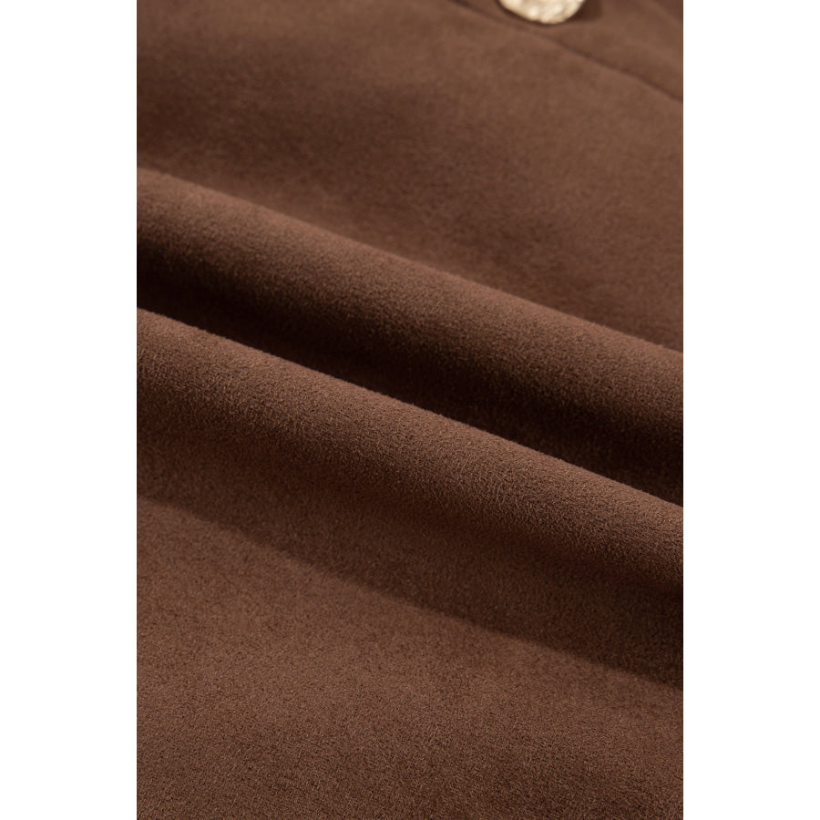 Dark Khaki Gold Button Asymmetric Wrapped Detail Mini Skirt Bottoms/Skirts & Petticoat