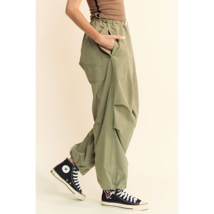 Davi &amp; Dani Drawstring Baggy Pants with Pockets Apparel and Accessories