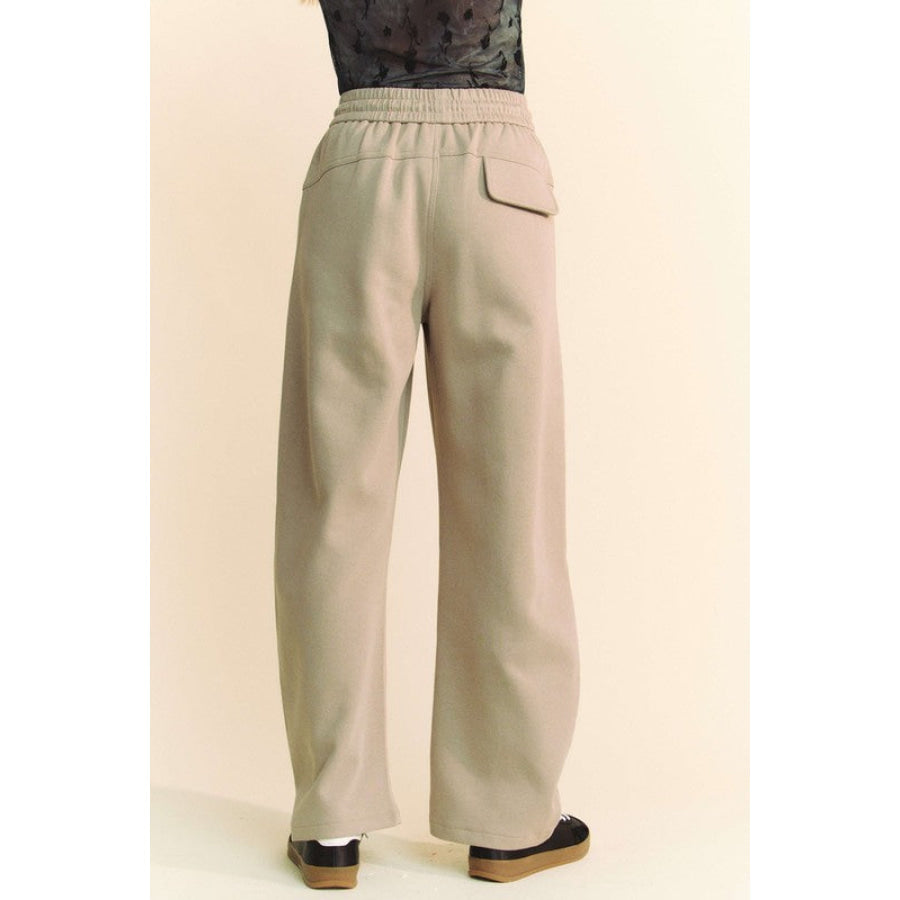 Davi &amp; Dani Drawstring Wide Leg Sweatpants Apparel and Accessories