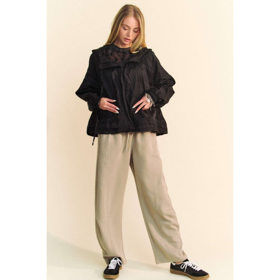 Davi &amp; Dani Drawstring Wide Leg Sweatpants Apparel and Accessories