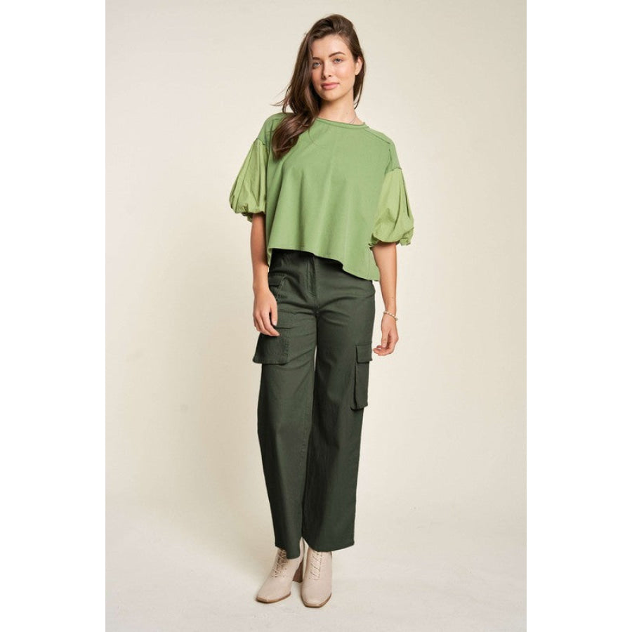 Davi &amp; Dani Flap Pocket Mid Rise Cargo Pants Apparel and Accessories