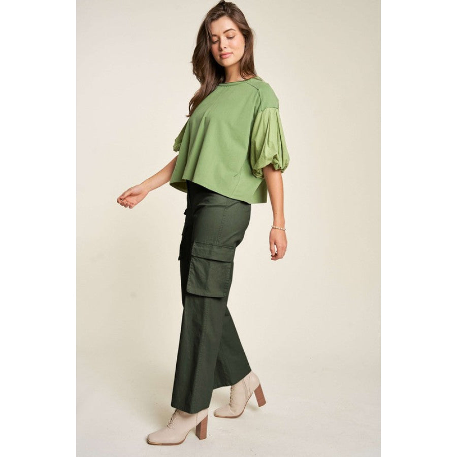 Davi &amp; Dani Flap Pocket Mid Rise Cargo Pants Apparel and Accessories