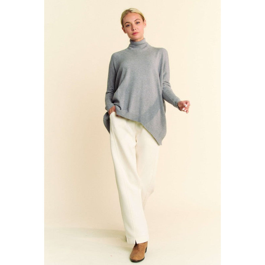 Davi &amp; Dani Turtleneck Long Sleeve Knit Top Apparel and Accessories