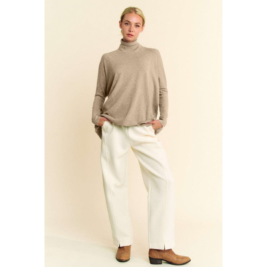 Davi &amp; Dani Turtleneck Long Sleeve Knit Top Apparel and Accessories