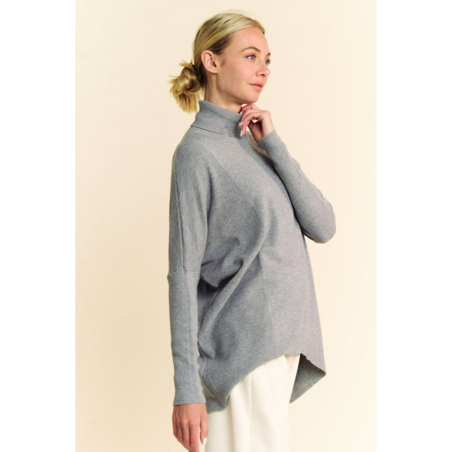 Davi &amp; Dani Turtleneck Long Sleeve Knit Top Apparel and Accessories