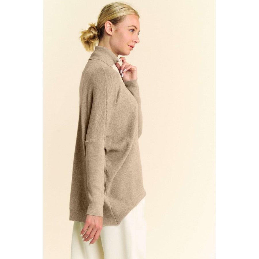 Davi &amp; Dani Turtleneck Long Sleeve Knit Top Apparel and Accessories