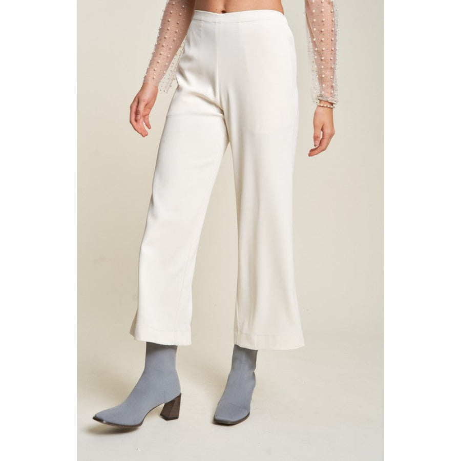 Davi &amp; Dani Wide Leg Mid-Rise Pants Apparel and Accessories