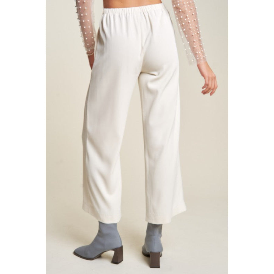 Davi &amp; Dani Wide Leg Mid-Rise Pants Apparel and Accessories