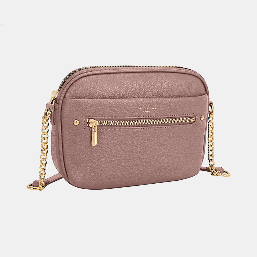 David Jones Chain Detail Small Crossbody Bag D.Pink / One Size Apparel and Accessories