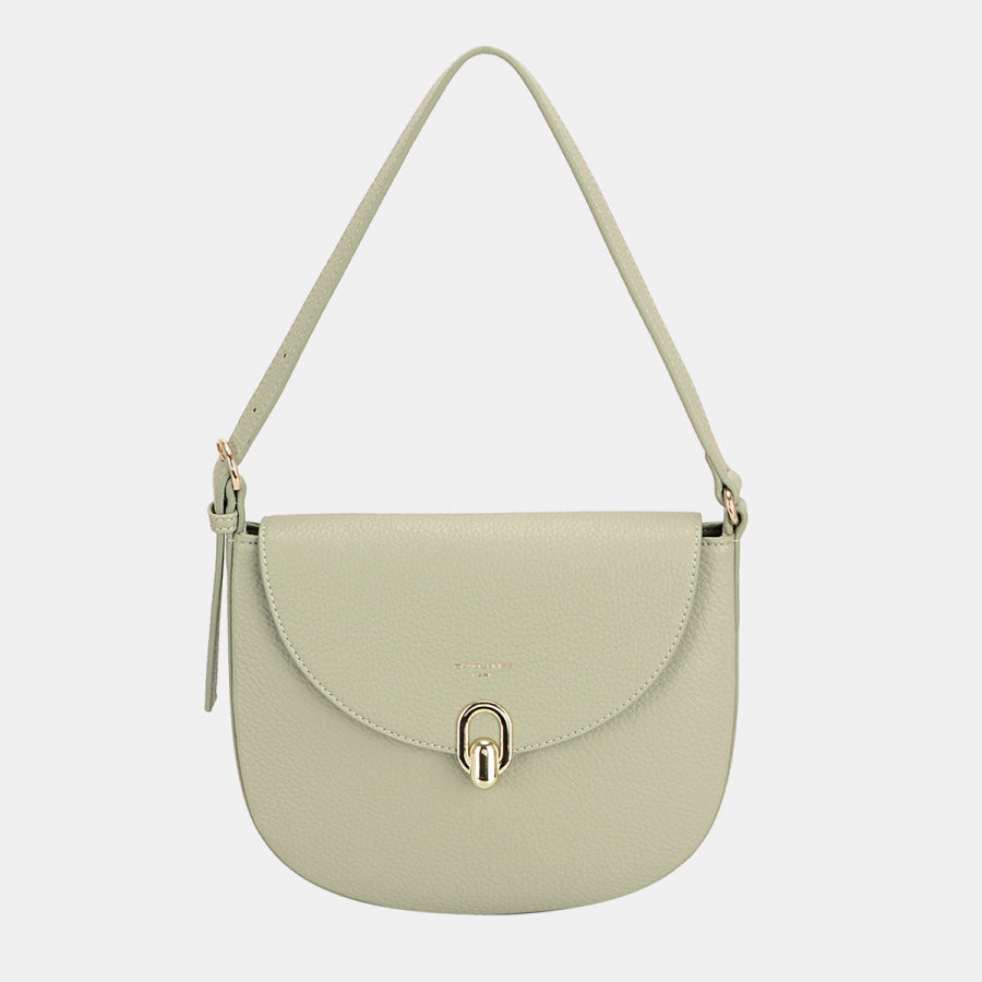 David Jones Metal Buckle Shoulder Bag Greyish Green / One Size Apparel and Accessories