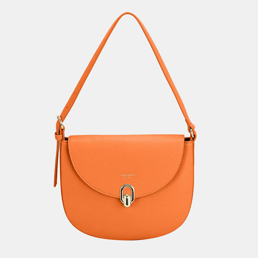 David Jones Metal Buckle Shoulder Bag Orange / One Size Apparel and Accessories