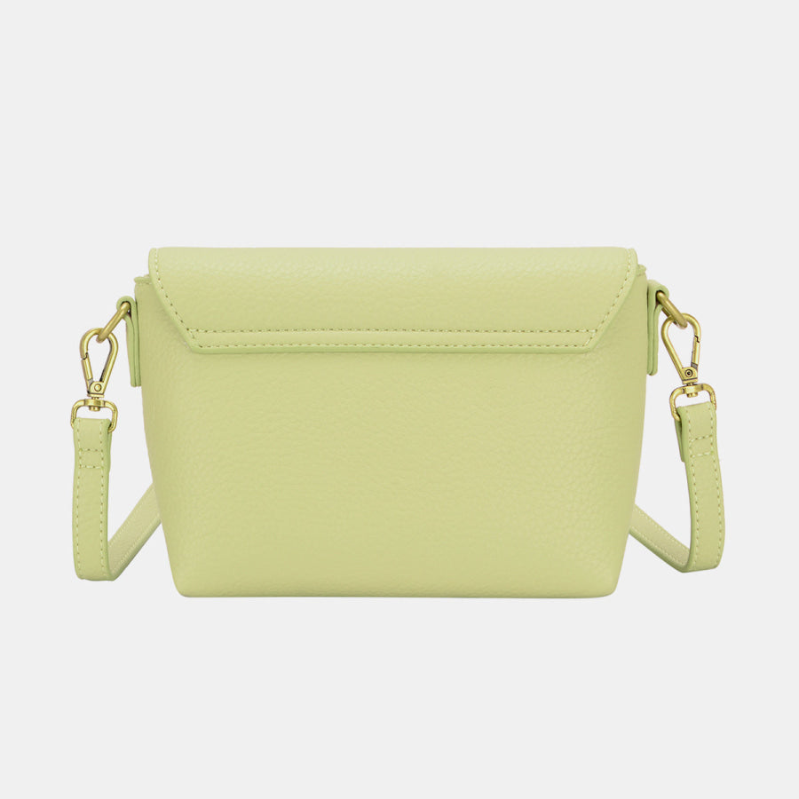 David Jones PU Leather Crossbody Bag Pistachio / One Size Apparel and Accessories