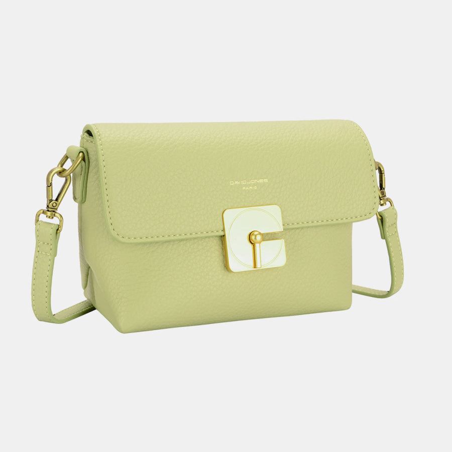 David Jones PU Leather Crossbody Bag Pistachio / One Size Apparel and Accessories