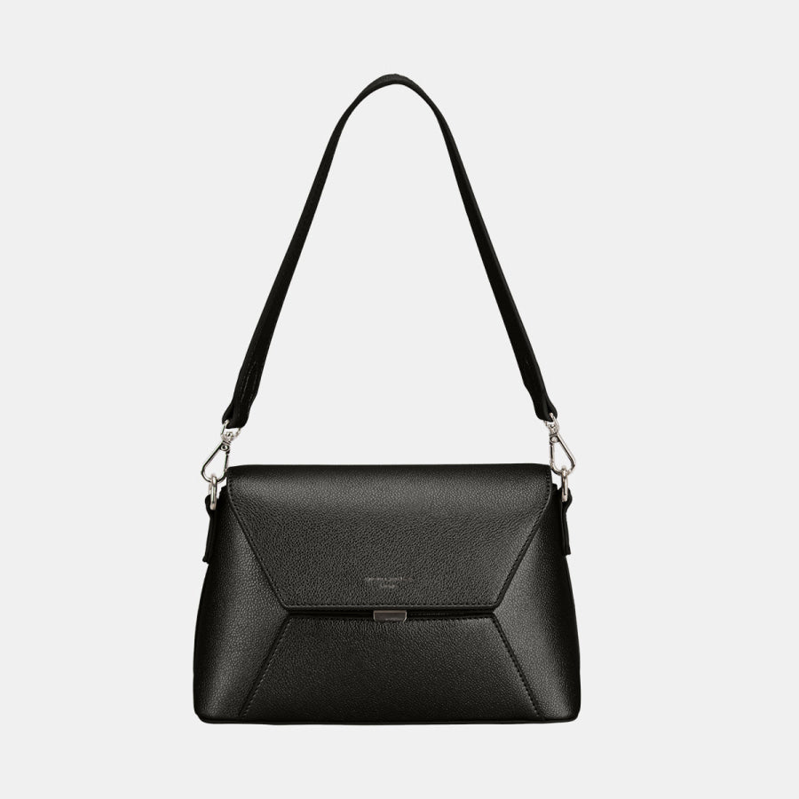 David Jones PU Leather Envelope Design Shoulder Bag Black / One Size Apparel and Accessories