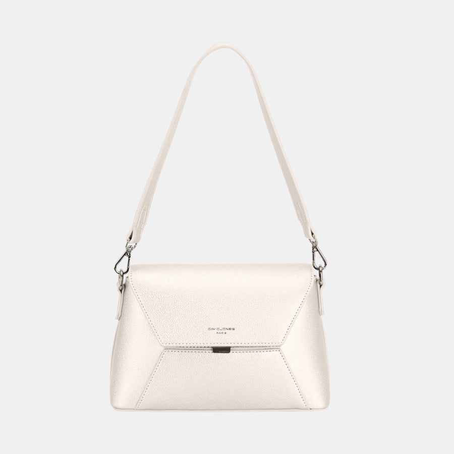 David Jones PU Leather Envelope Design Shoulder Bag Creamy White / One Size Apparel and Accessories