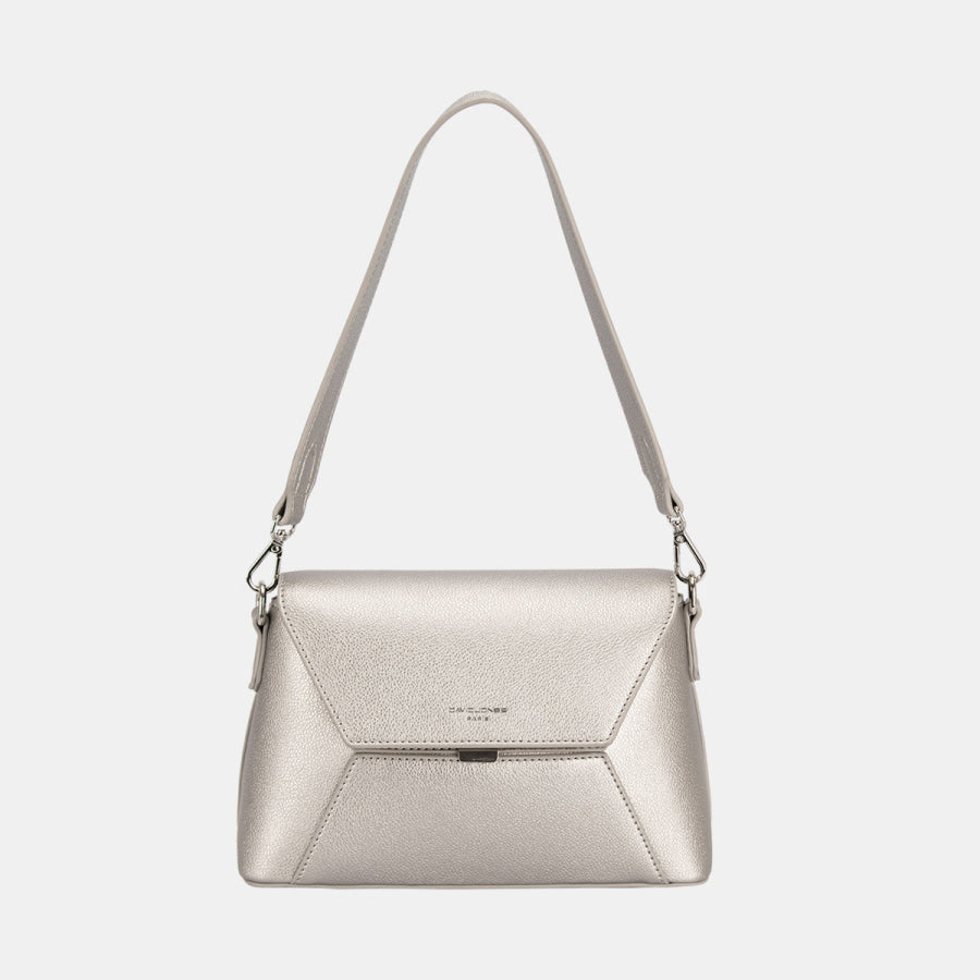 David Jones PU Leather Envelope Design Shoulder Bag D.Silver / One Size Apparel and Accessories