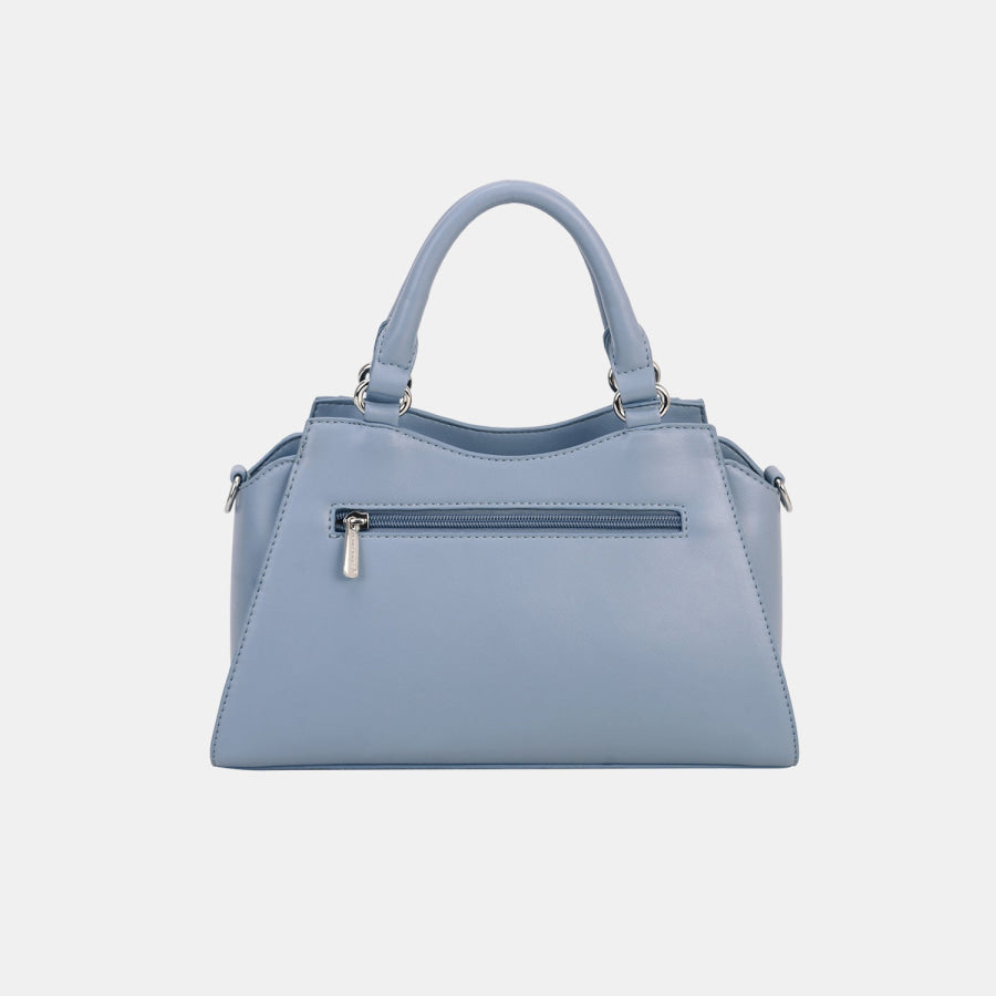 David Jones PU Leather Handbag Blue / One Size Apparel and Accessories