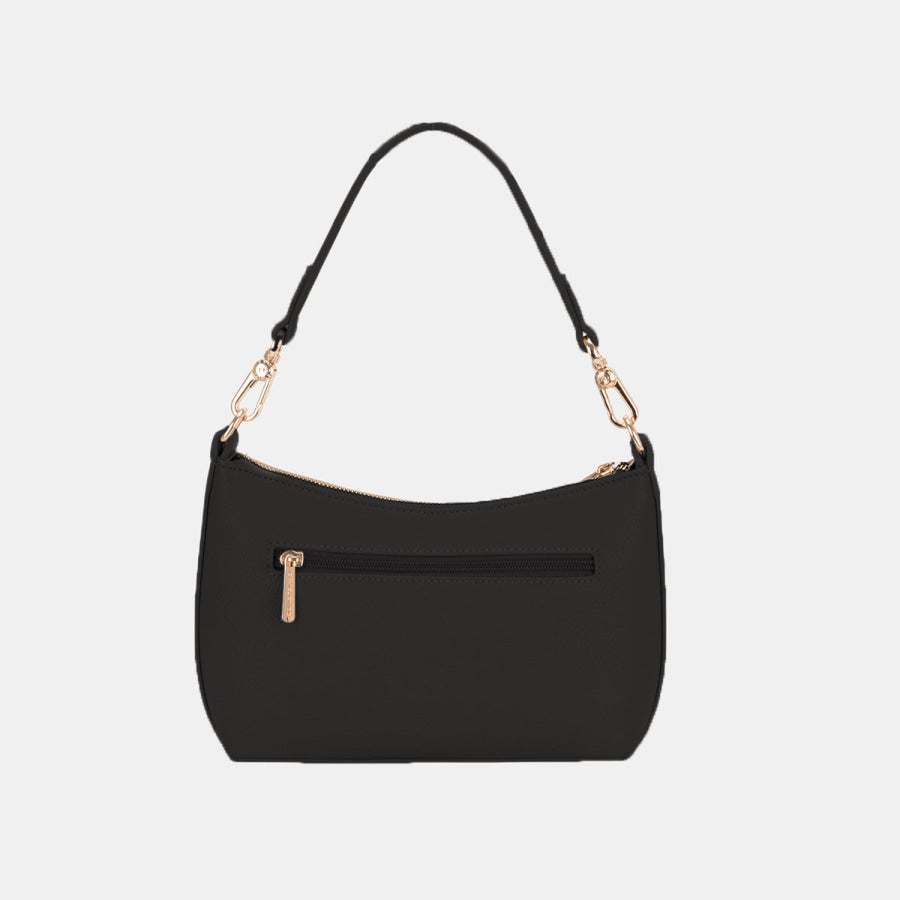 David Jones PU Leather Handbag Black / One Size Apparel and Accessories