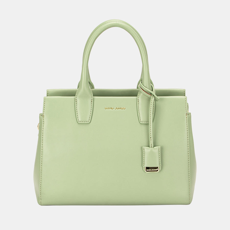 David Jones PU Leather Handbag Apple Green / One Size Apparel and Accessories