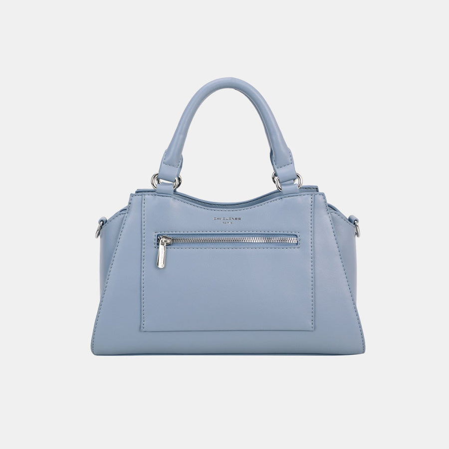 David Jones PU Leather Handbag Blue / One Size Apparel and Accessories