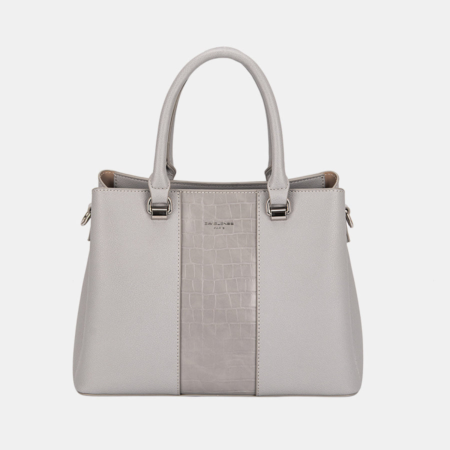 David Jones PU Leather Handbag Grey / One Size Apparel and Accessories