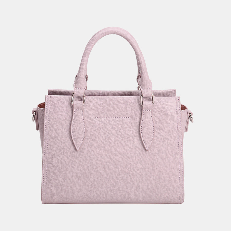 David Jones PU Leather Handbag Lilac / One Size Apparel and Accessories