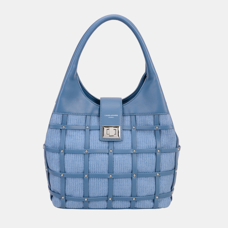 David Jones Rivet Decor Handbag Blue / One Size Apparel and Accessories