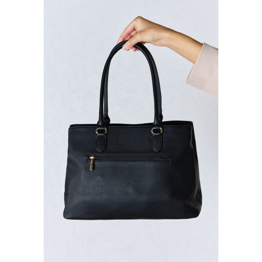 David Jones Structured Leather Handbag BLACK / One Size Handbags