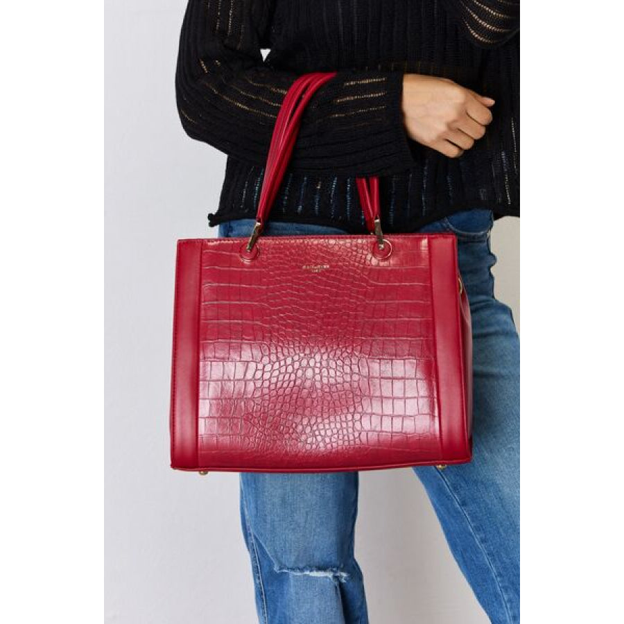 David Jones Texture PU Leather Handbag Apparel and Accessories