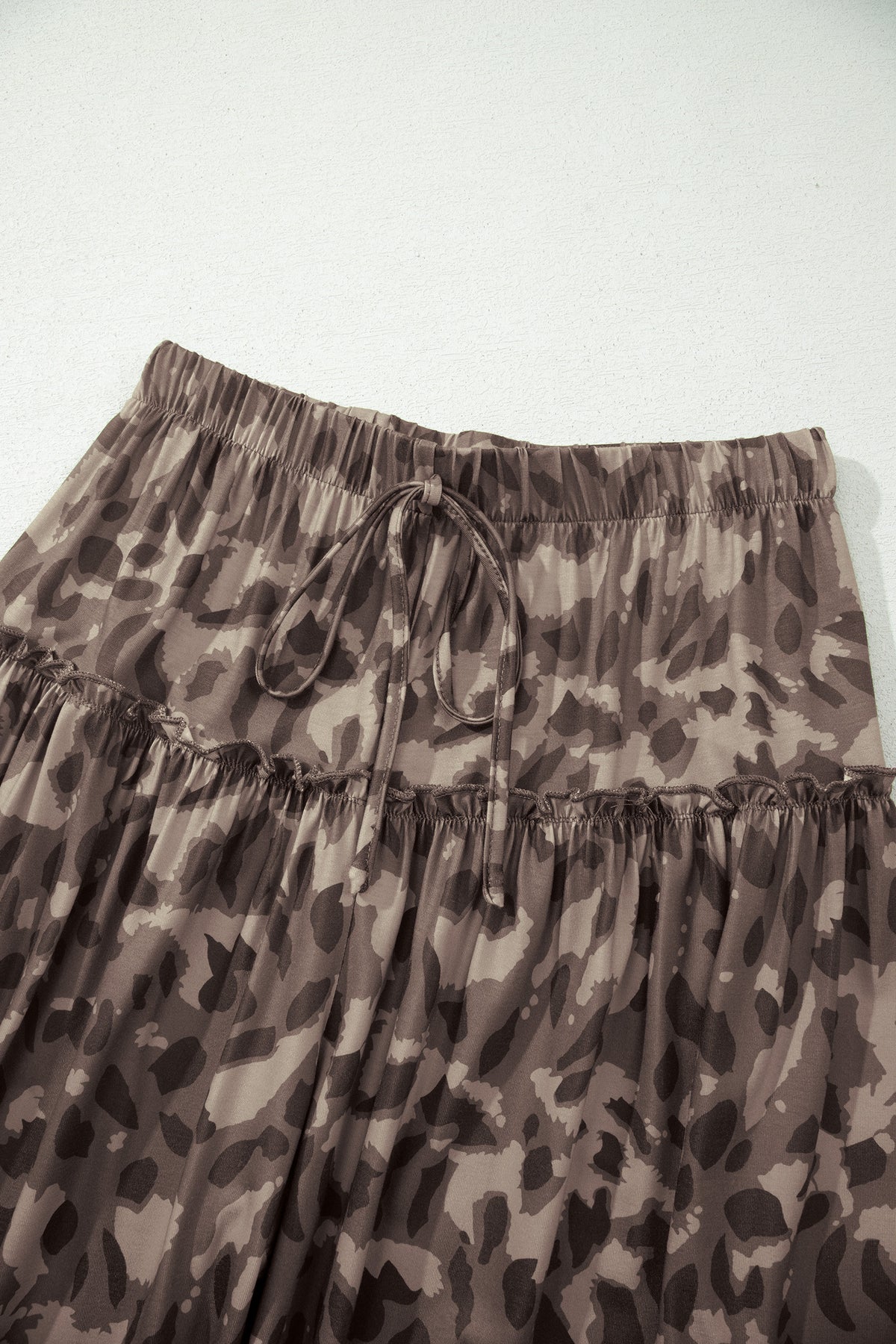 Multicolour Camo Print Wide Leg Casual Pants