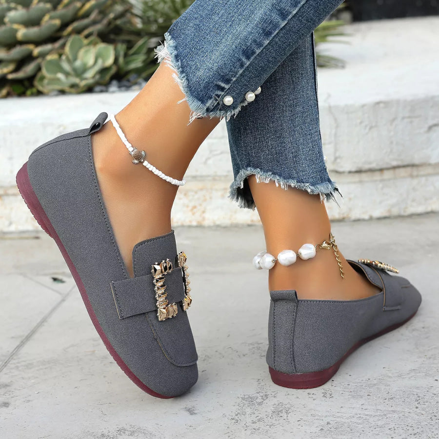 Decor Buckle Round Toe Slip-On Apparel and Accessories