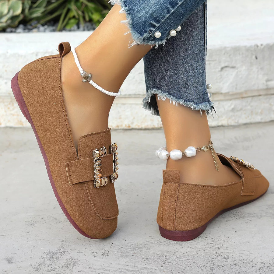Decor Buckle Round Toe Slip-On Apparel and Accessories