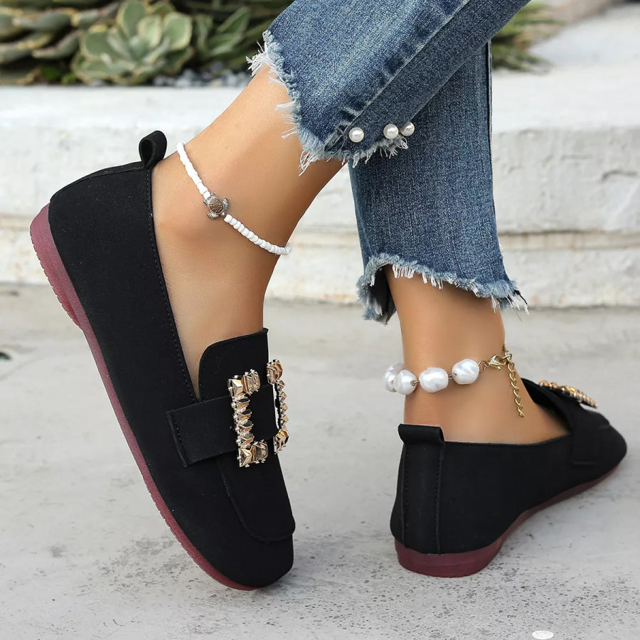 Decor Buckle Round Toe Slip-On Apparel and Accessories