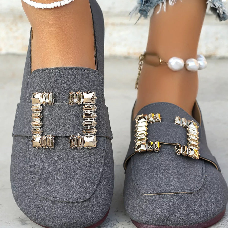 Decor Buckle Round Toe Slip-On Apparel and Accessories