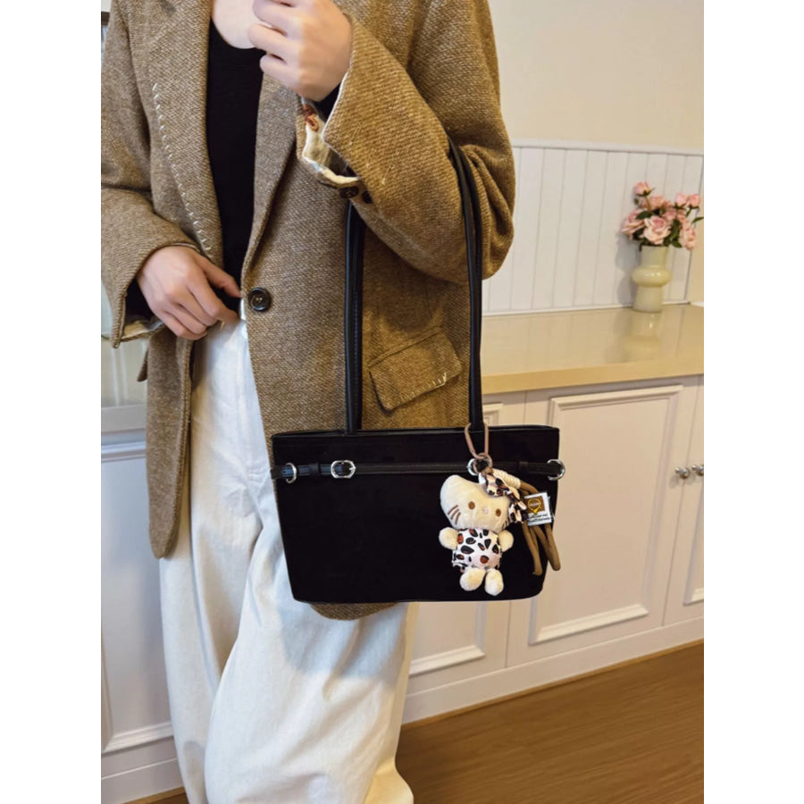 Decorative Buckle Shoulder Bag Black / One Size Apparel and Accessories