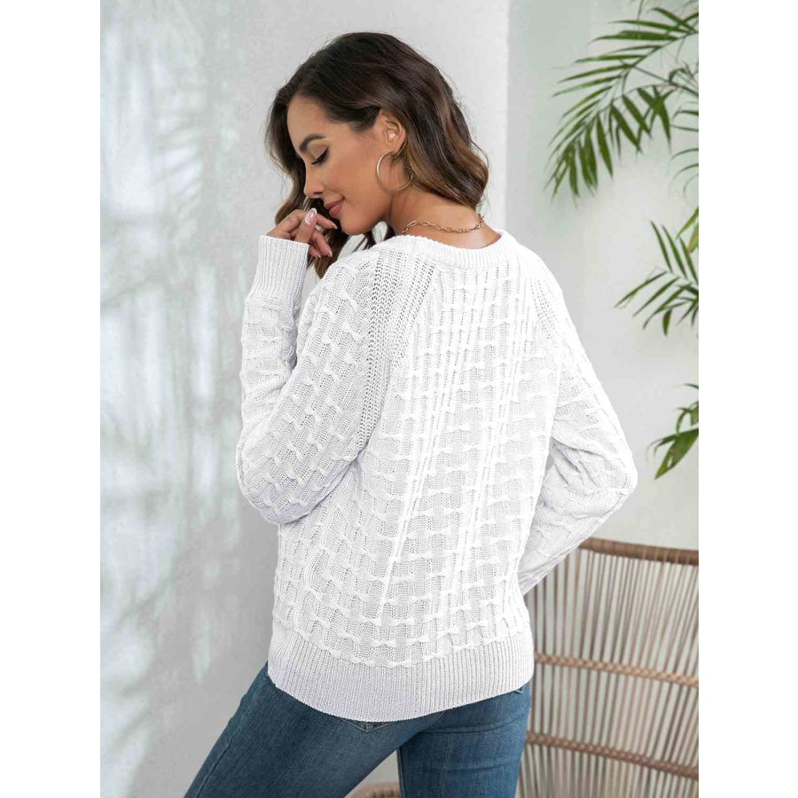 Decorative Button Long Sleeve Sweater