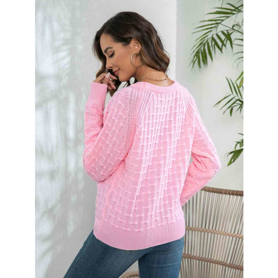 Decorative Button Long Sleeve Sweater