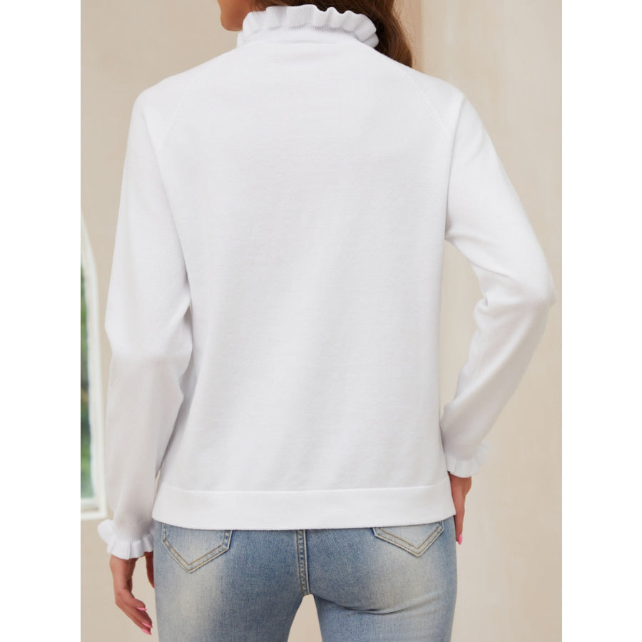 Decorative Button Turtleneck Long Sleeve T-Shirt Apparel and Accessories