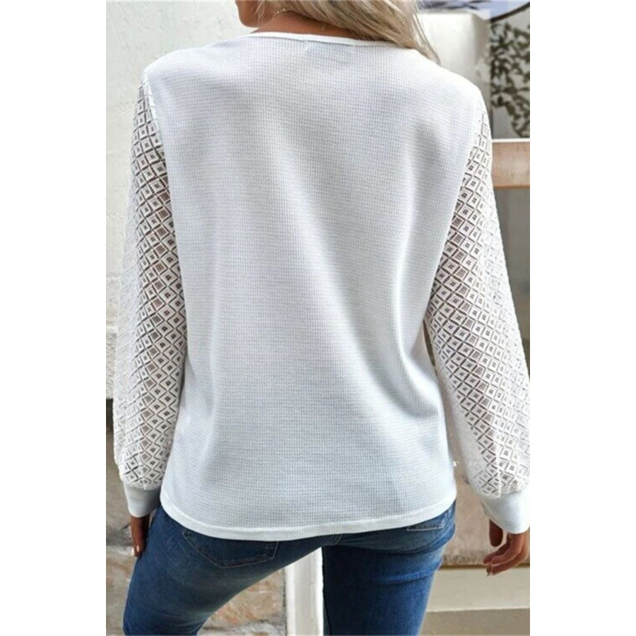 Decorative Button V-Neck Long Sleeve T-Shirt Apparel and Accessories