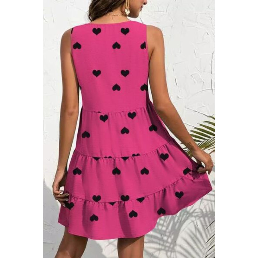 Decorative Button V - Neck Sleeveless Dress Apparel and Accessories