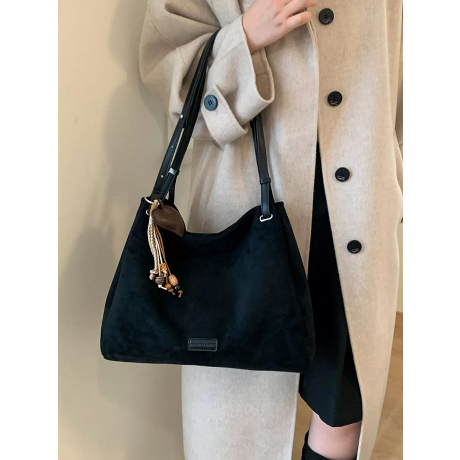 Decorative Tassel Charm Shoulder Bag Black / onesize Apparel and Accessories