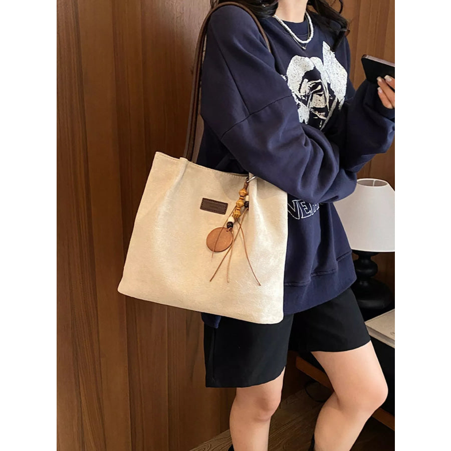 Decorative Wooden Pendant Shoulder Bag Off-white / onesize Apparel and Accessories