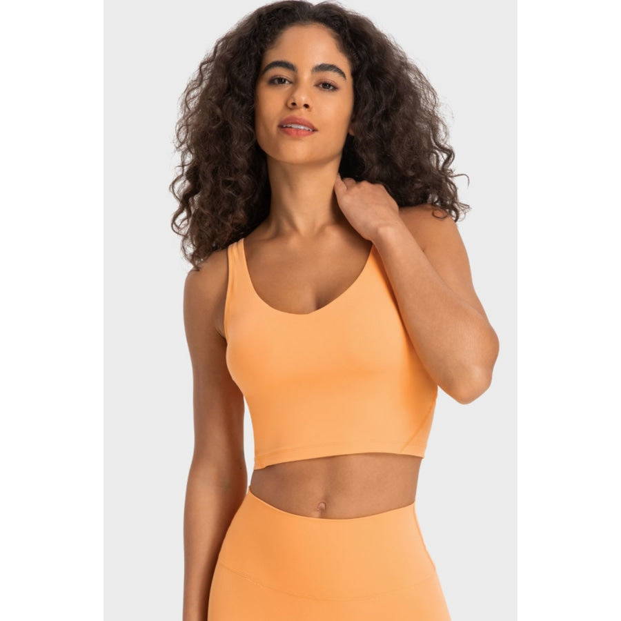 Deep V-Neck Crop Sports Bra Sherbet / 4