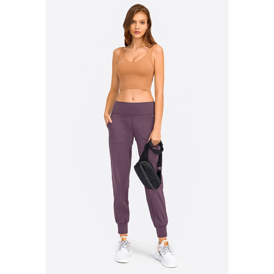 Deep V-Neck Crop Sports Bra Squash / 4