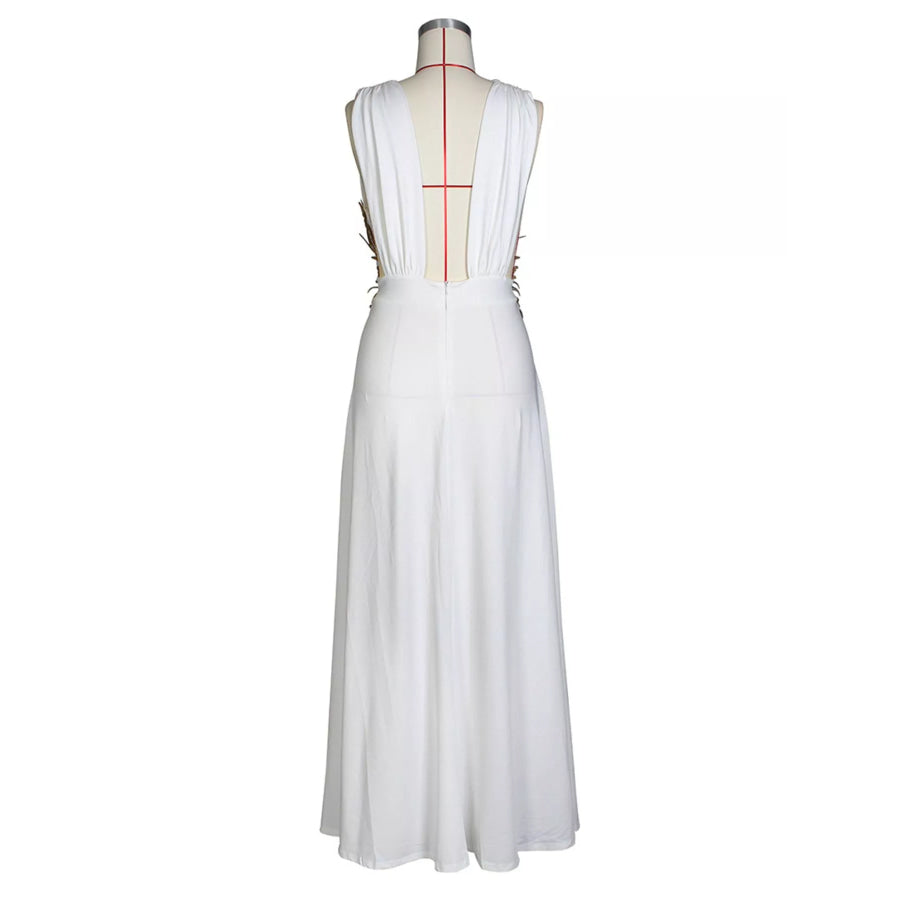Deep V-Neck High Slit Maxi Dress Apparel and Accessories