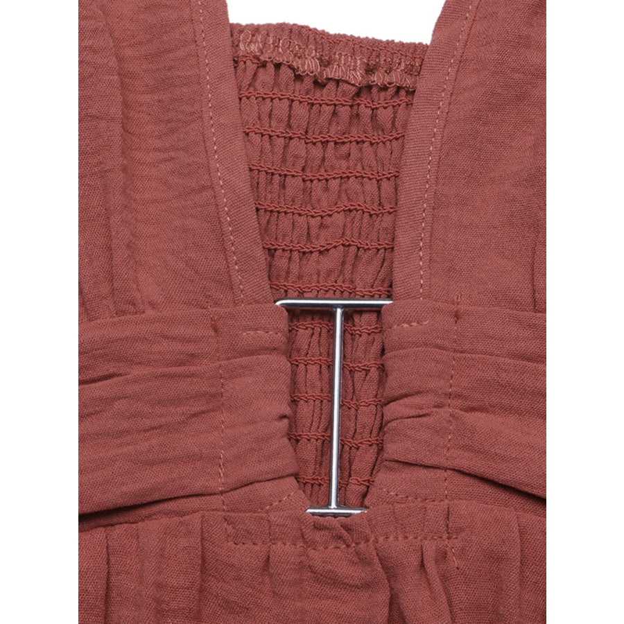 Deep V-Neck Tiered Maxi Dress Apparel and Accessories
