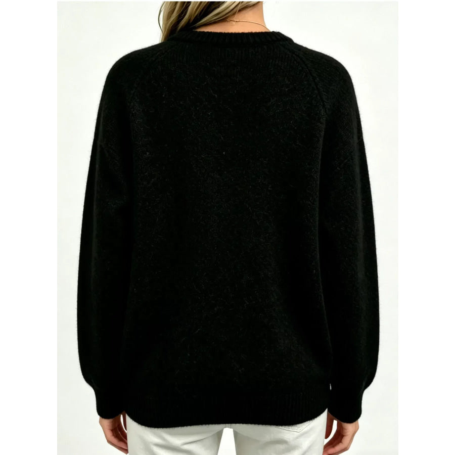 Deer Pattern Raglan Sleeve Sweater Apparel and Accessories