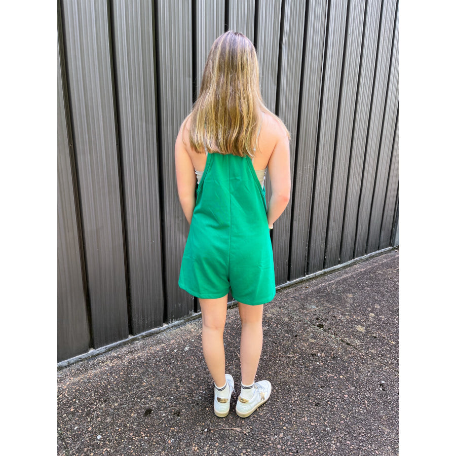 Delaney Green Racerback Romper WS 204 Other Bottoms